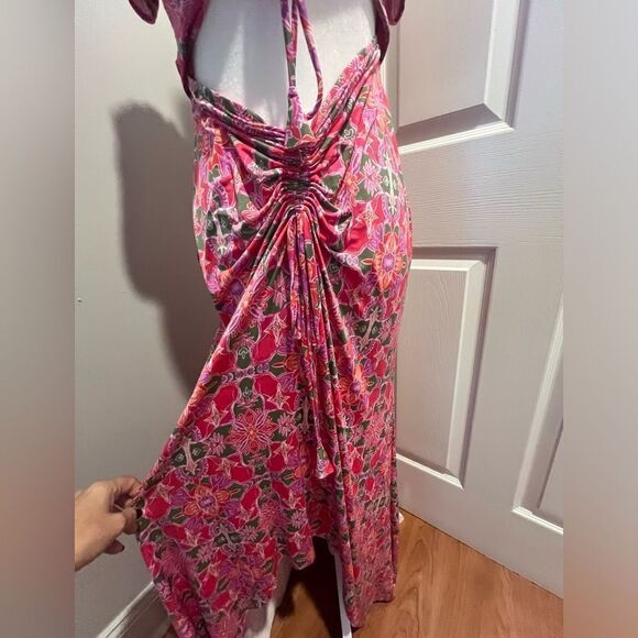 nwt misa Los Angeles Carlotta Ruched Maxi Dress women's cut out dress size md - Picture 11 of 11